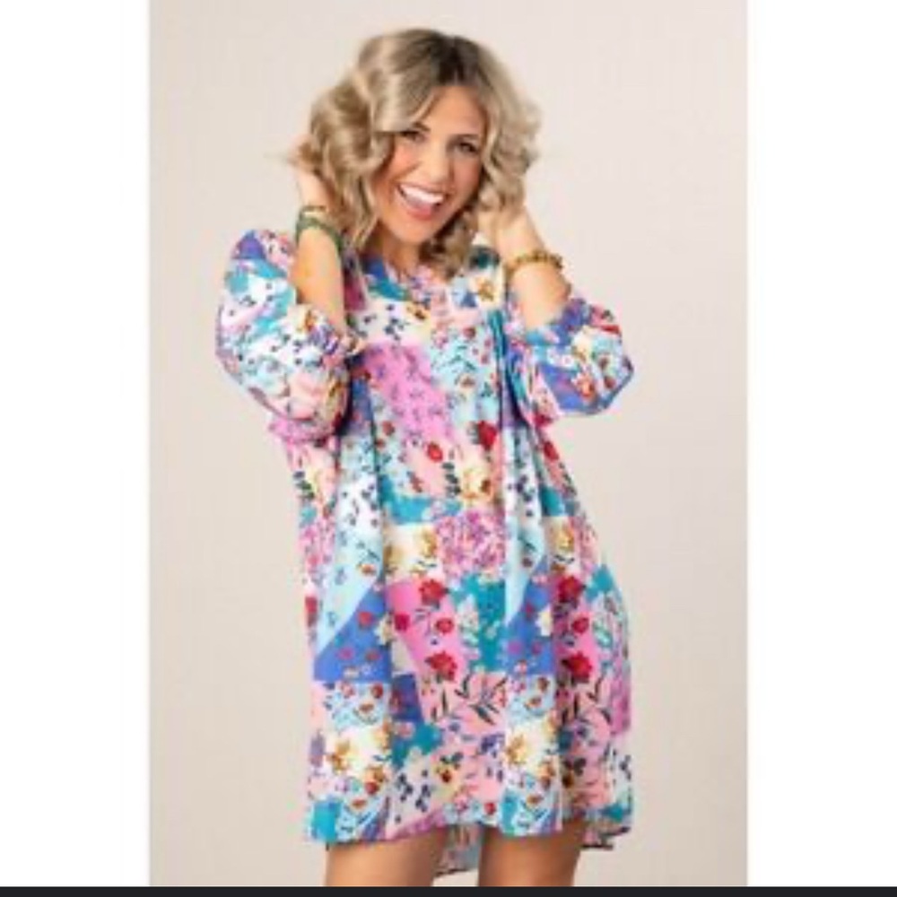 Umgee Vibrant Patchwork Kids Dress
